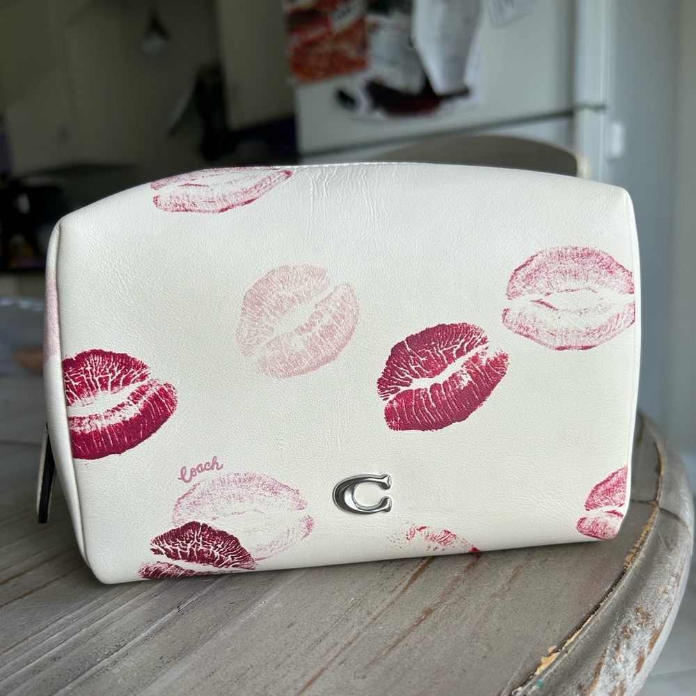 Coach Lip Print Cosmetic Bag